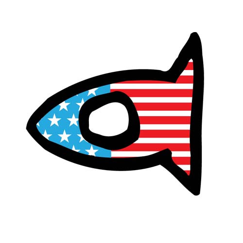 Sticker Fishi USA Flag
